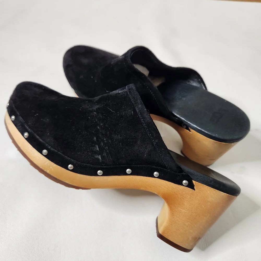 UGG Australia Abbie Suede Sherpa Studded Clogs - Picture 3 of 7